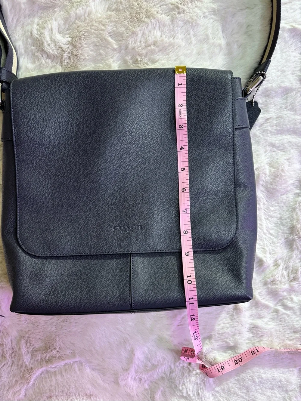 Coach Charles Black Leather Messenger/Crossbody Bag